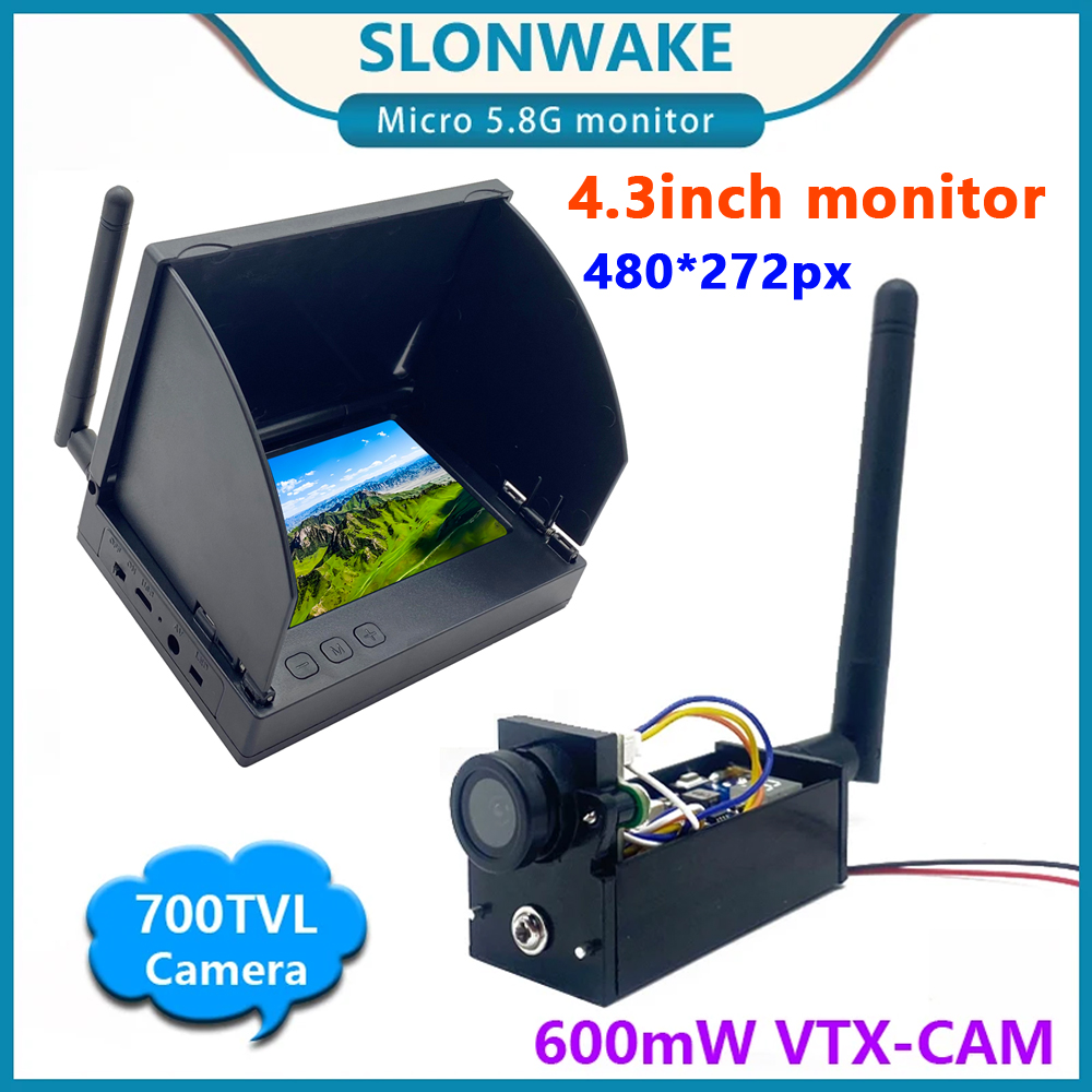 Drone Controller Screen - すぐに使える5.8GHz 48チャンネルFPVモニター。480×272ピクセル、4.3インチ受信画面。600mWのVTX送信機とCMOS 700TVLカメラを搭載。RCドローン用。