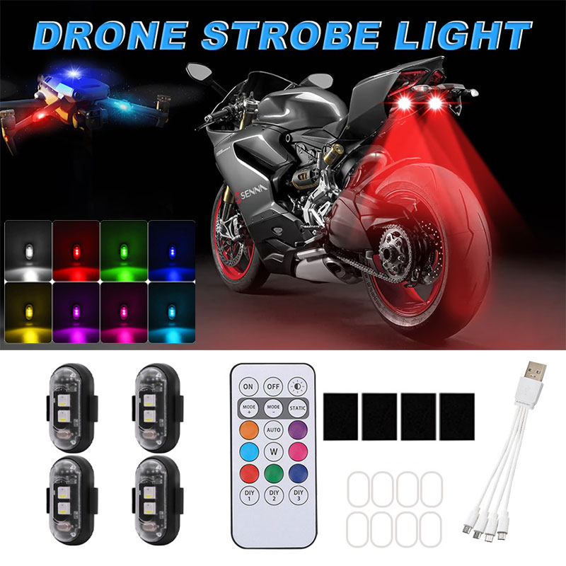 マルチモードワイヤレスLEDドローンストロボライト、バイク・ - Drone Strobe Light のレビューと価格