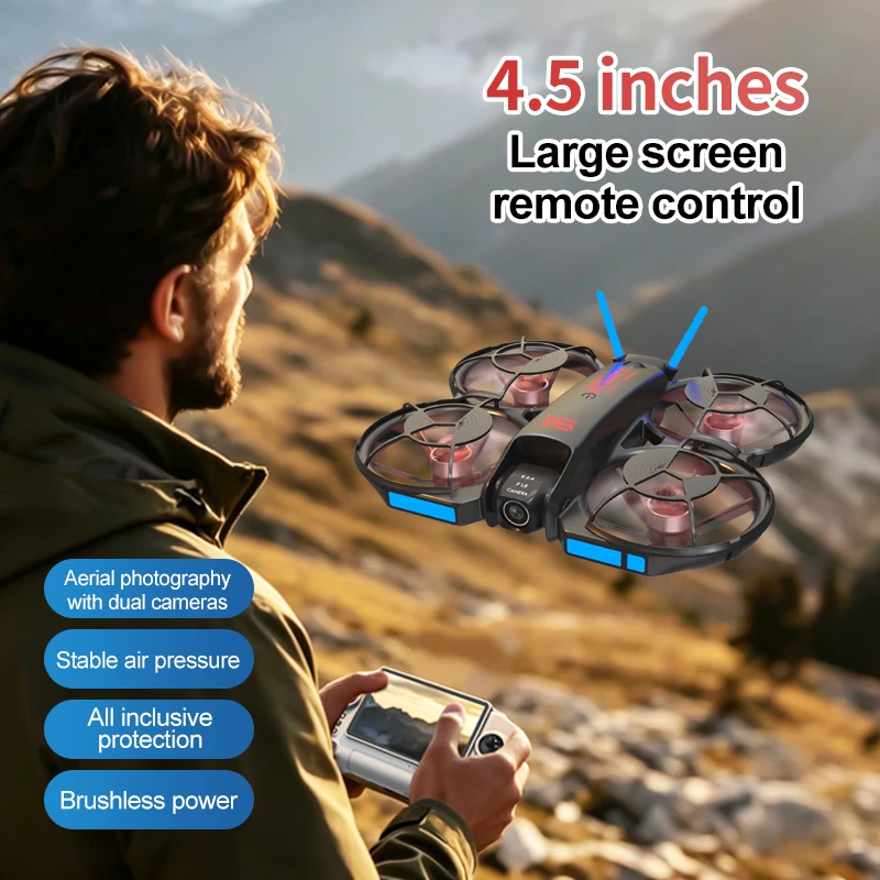 2026年型 新しいM15 FPVドローン。画面付き、ブラシ - Drone Controller Screen のレビューと価格